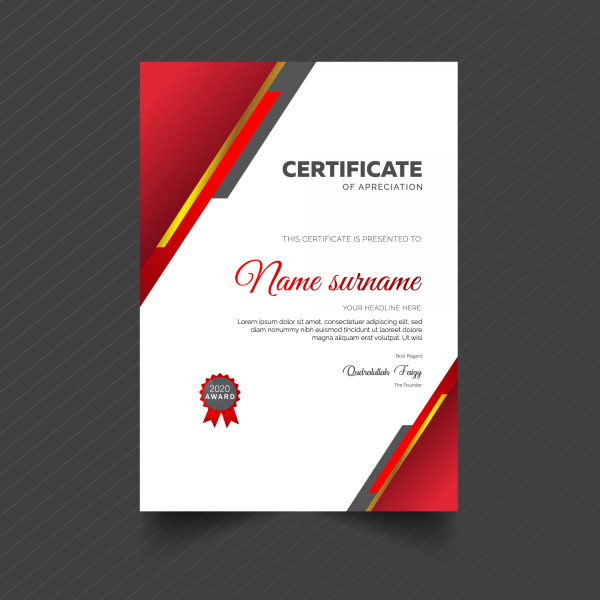 International certificate Vectors graphic art designs in editable ai