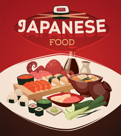 international cuisine publicize template vector