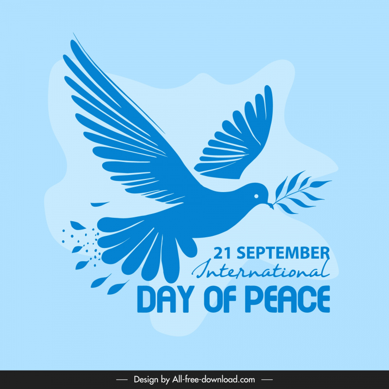 international peace day banner template flat contrast silhouette