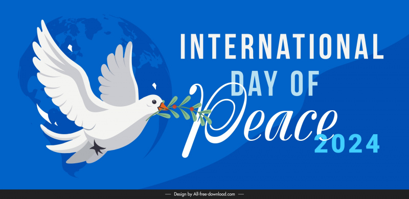 international peace day poster template dynamic flying dove