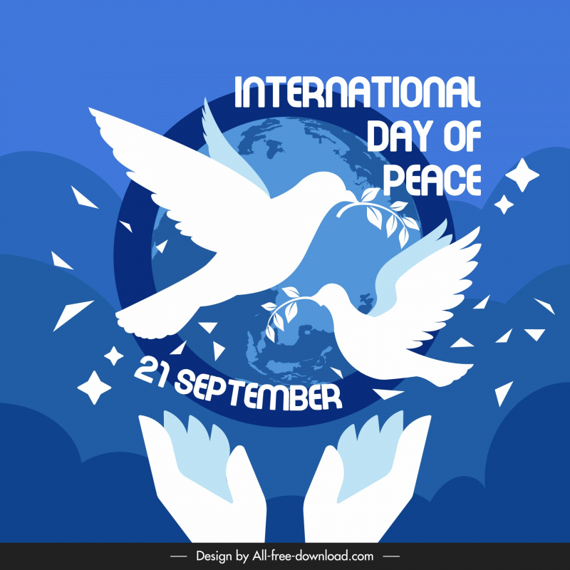 international peace day poster template elegant modern dynamic contrast silhouette 
