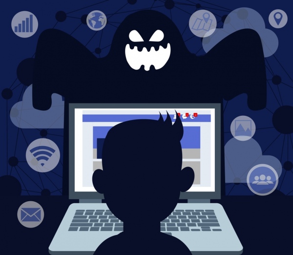 internet hazard background laptop ghost user interface decor