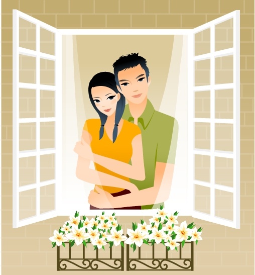 intimate couple vector 