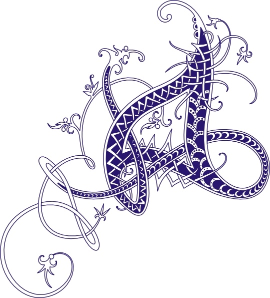 Intricate Letter A clip art