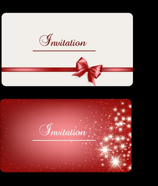 invitation card cover background ribbon sparkling stars ornament