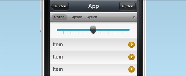 iPhone Interface with Slider Selector