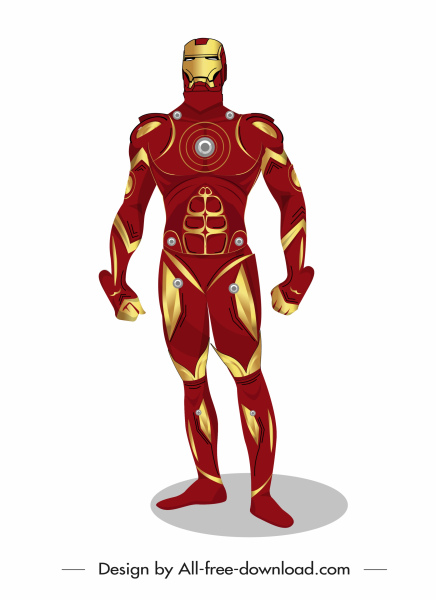 iron man hero icon colorful modern design 