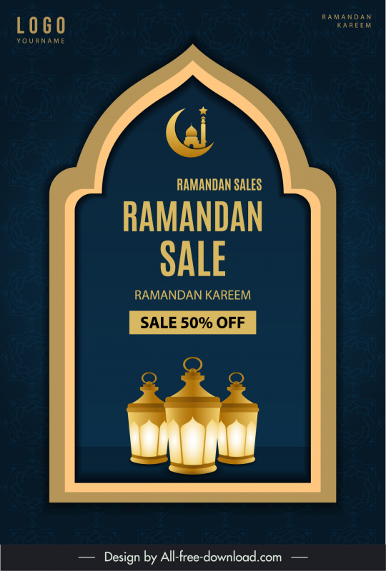 islam sale poster elegant luxury lights muslim elements decor 