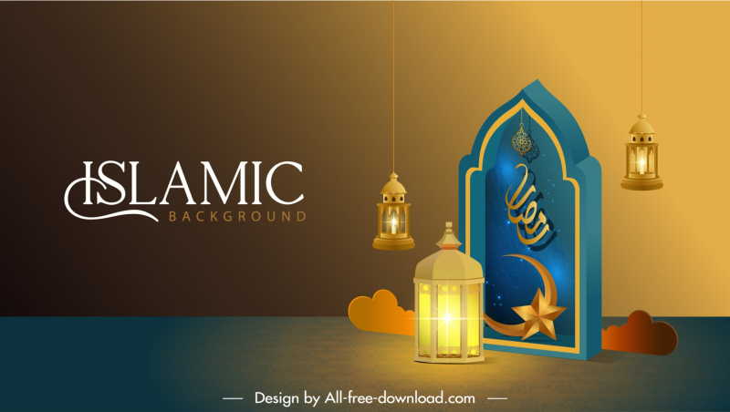 islamic background template 3d decor