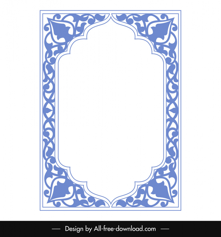 islamic border template elegant classic symmetric curves decor