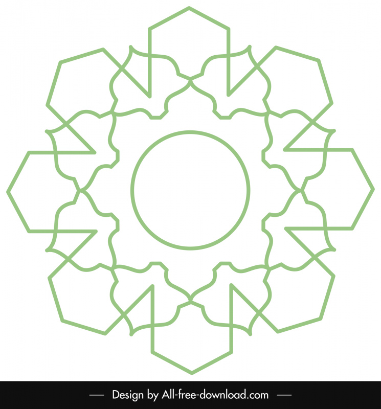   islamic ornament template flat seamless circle outline