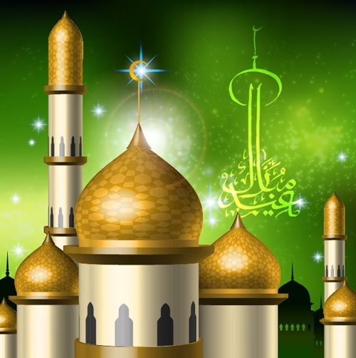 islamic background template sparkling shiny modern design 