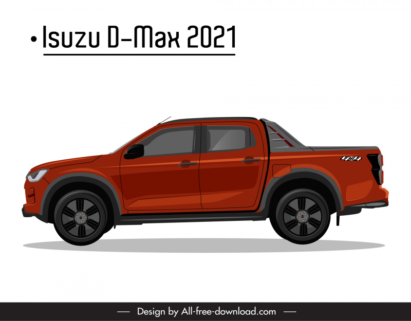 isuzu d max 2021 car model icon modern flat side view design 
