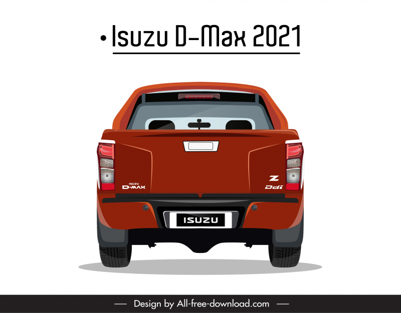 isuzu d max 2021 car model icon modern symmetric back view design 