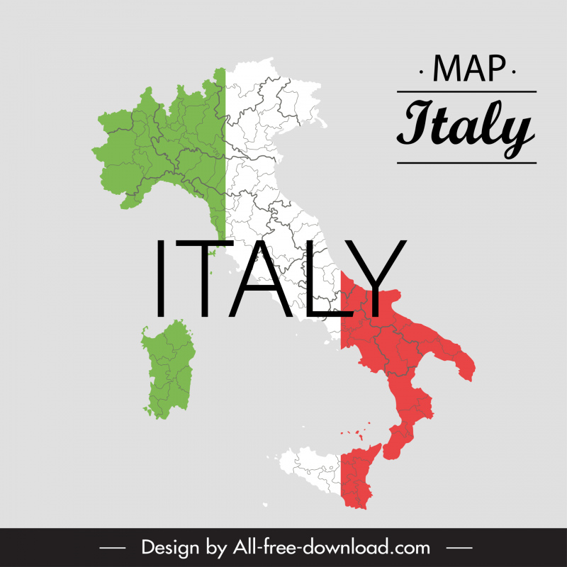  italy map poster template flag elements decor