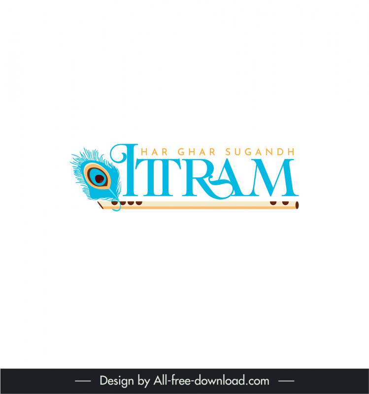 ittram logotype elegant flat texts feather decor 