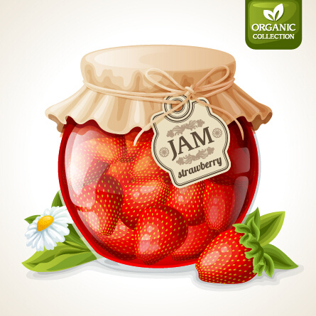 jam with jar design vector
