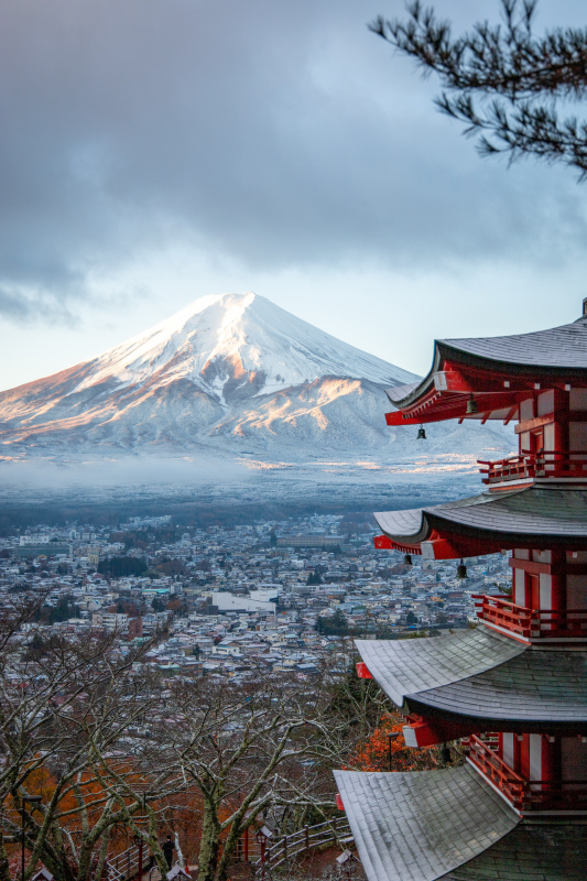 japan scenery picture beautiful snow mountain traditional architecture 