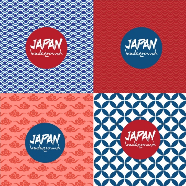japan style background sets repeating pattern decor