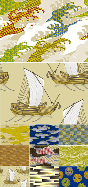 japanese and wind background 2 vector