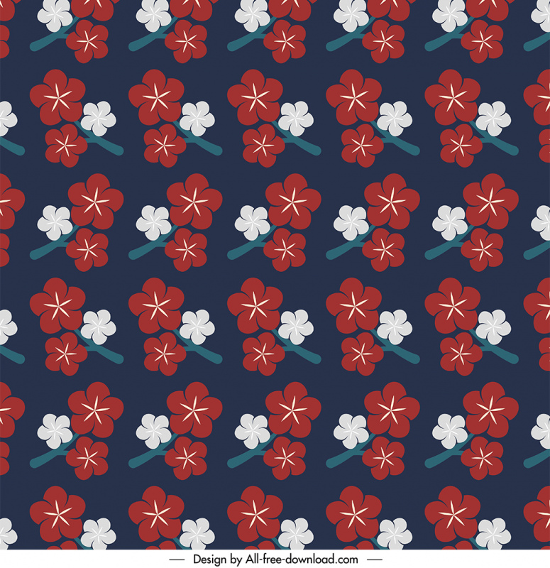 japanese style flowers pattern template repeating petals flat classic design