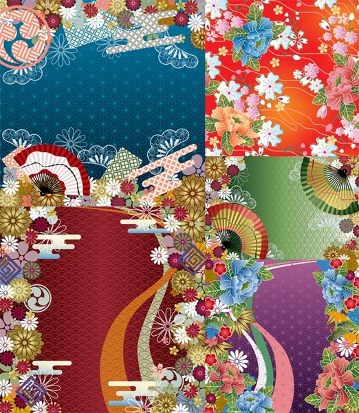 japanese wind pattern background vector