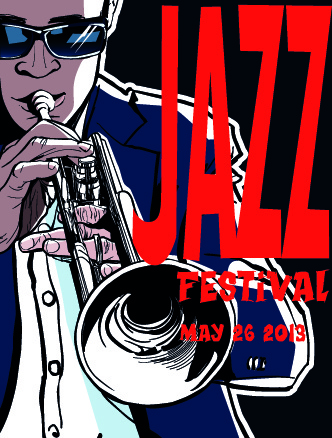 jazz poster publicize template vector