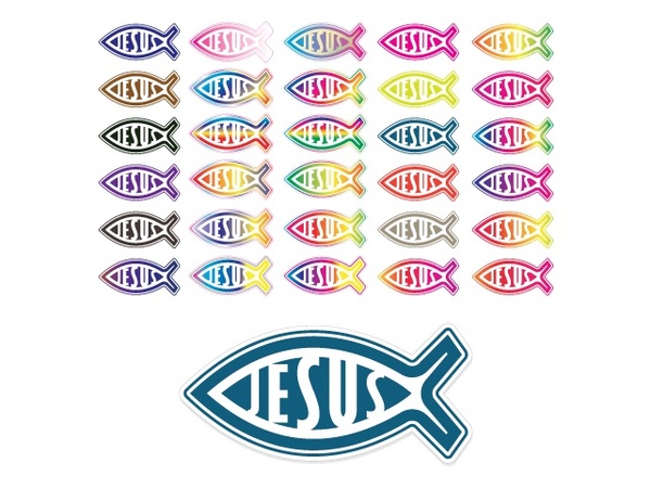 
								Jesus Fish Sticker							