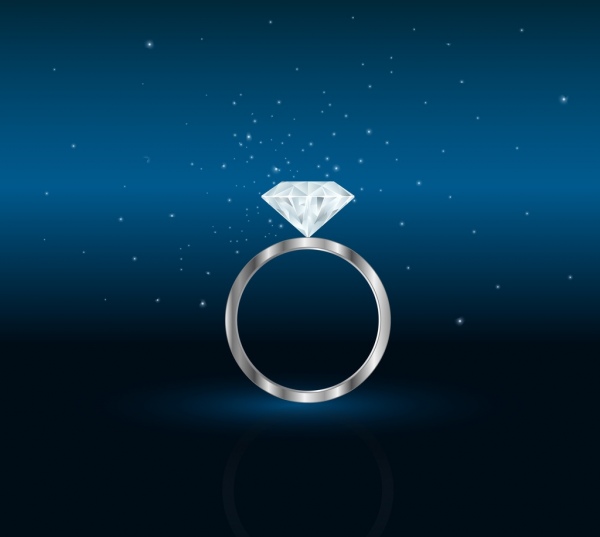 jewelery advertisement diamond ring icon dark backdrop 
