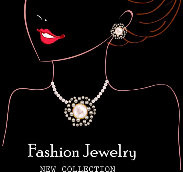 jewelry advertisement woman silhouette design dark background 