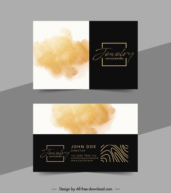 Jewelry business card templates contrast gold dust Vectors images ...