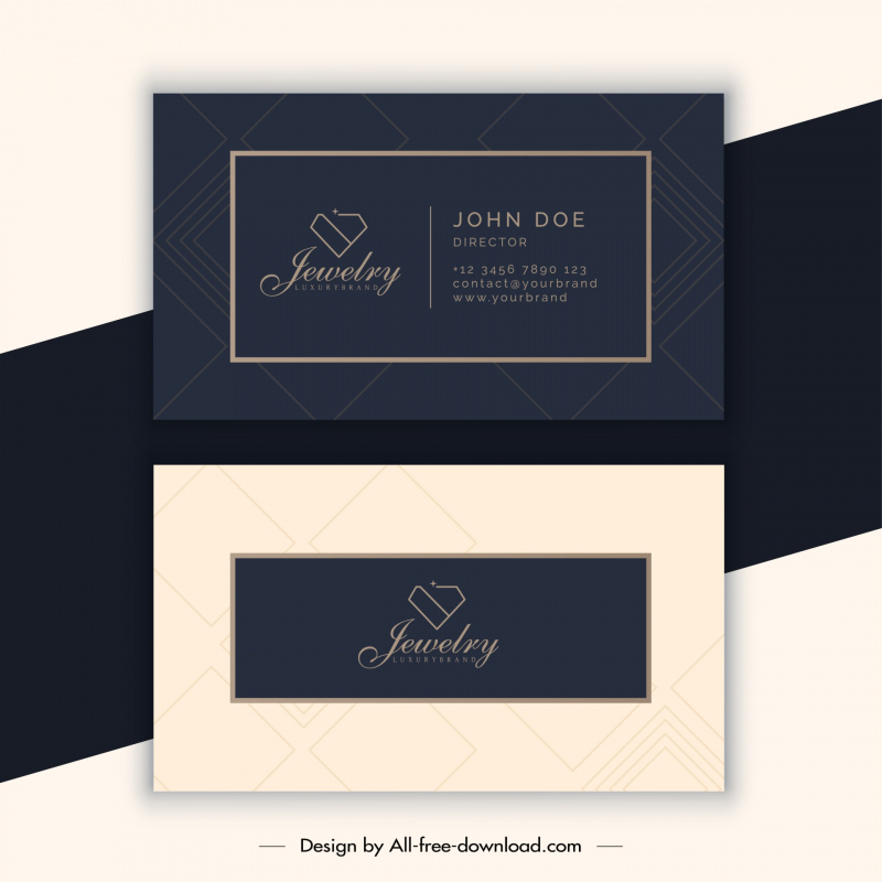 jewelry business card templates flat geometry