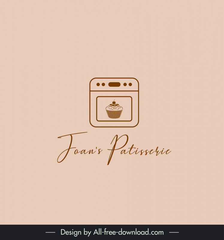 joans patisserie logo template flat elegant classical oven cup cake texts decor