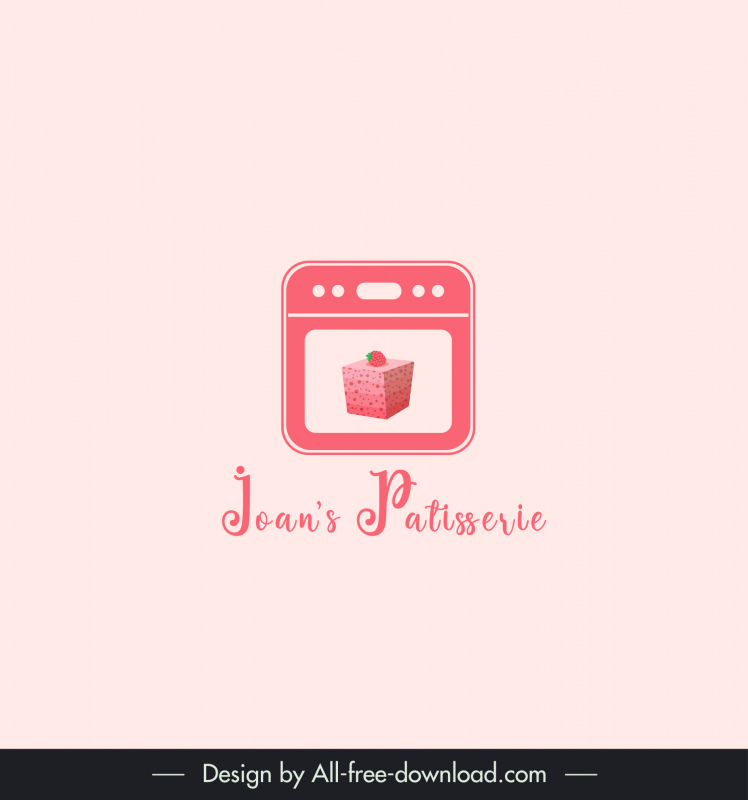 joans patisserie logotype pink cupcake micro oven decor