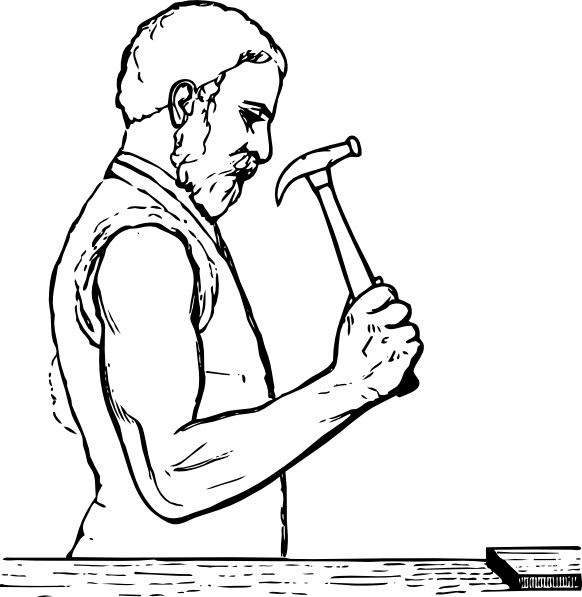 Johnny Automatic Elbow Position For Hammering clip art