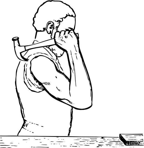 Johnny Automatic Shoulder Position For Hammering clip art