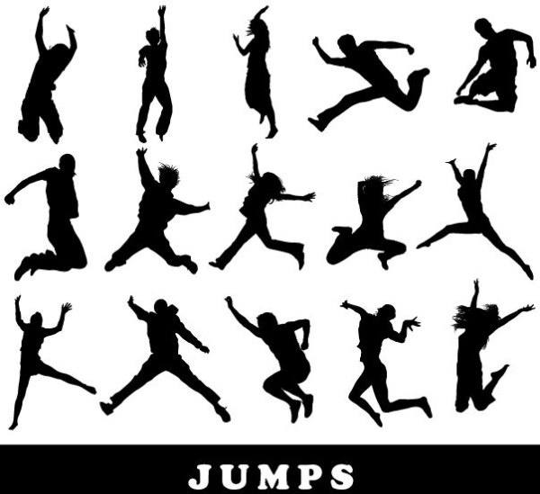 jumping figure silhouette vector
