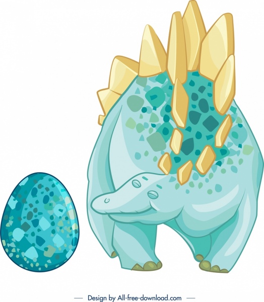 jurassic background dinosaur egg icons blue yellow design