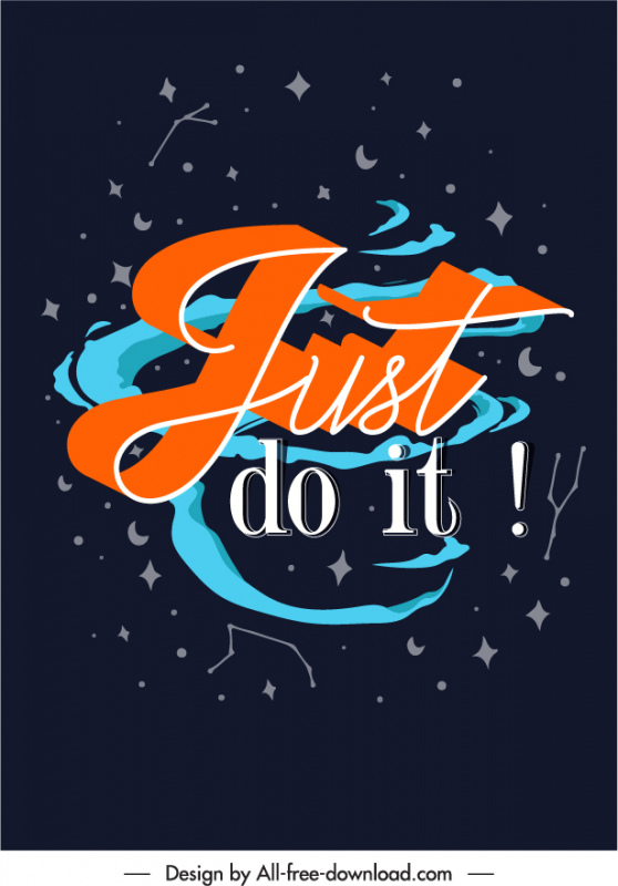 just do it sky elements quotation 3d typography banner