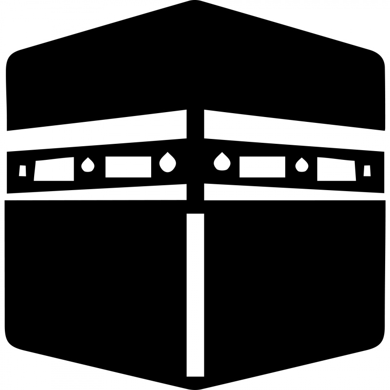 kaaba sign icon 3d  black white sketch