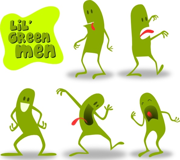 Kablam Lil Green Men clip art 