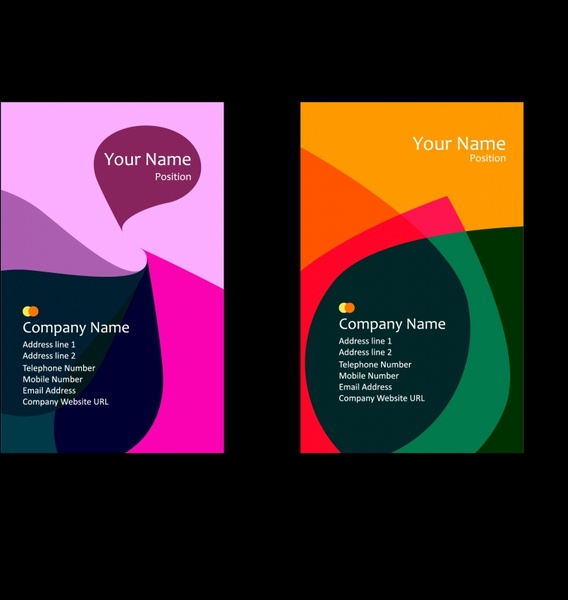 business card templates colorful flat abstract modern decor