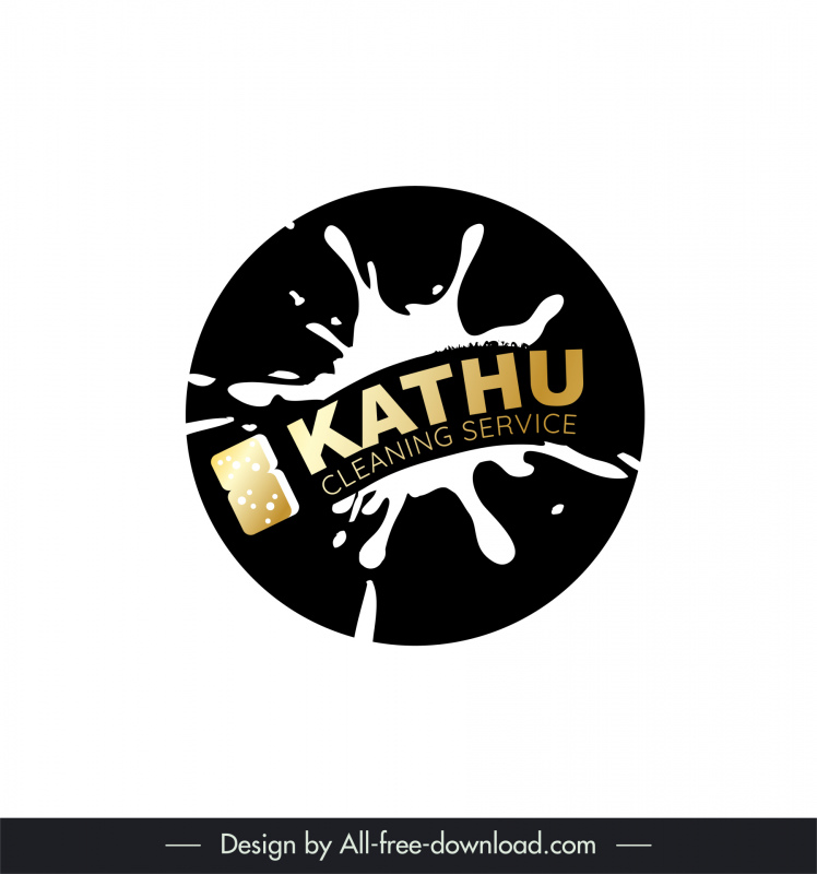 kathu cleaning service logo template flat dynamic circle isolation water splashing outline 