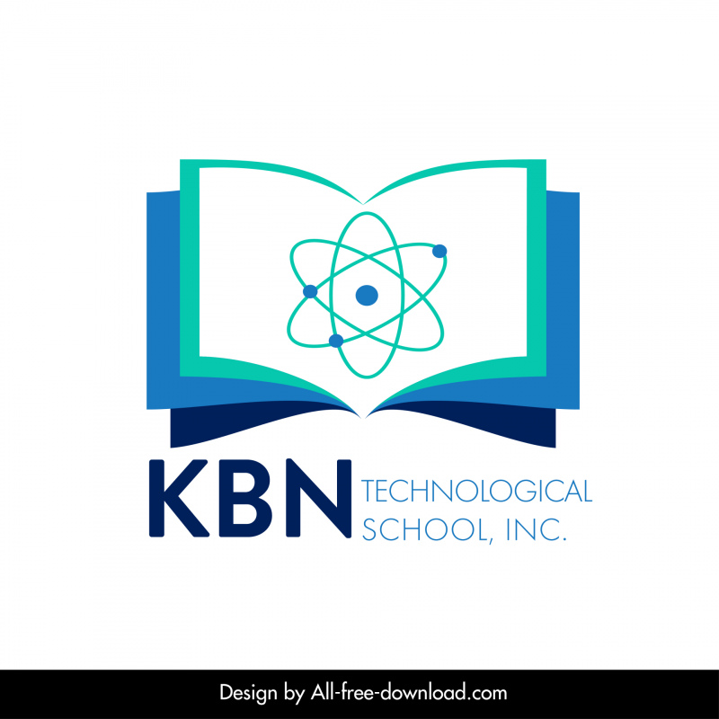 kbn technological school logotype book molecule sketch symmetric design