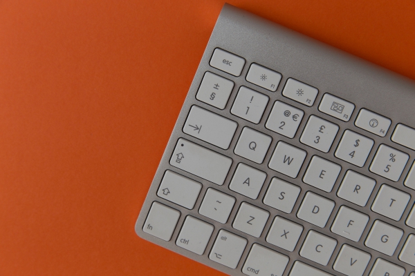 keyboard on orange 