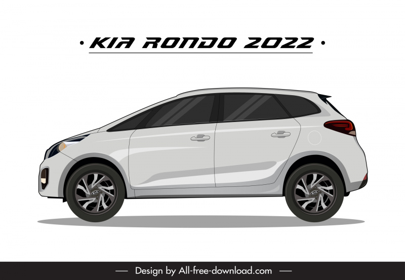 kia rondo 2022 car advertising icon modern flat side view design