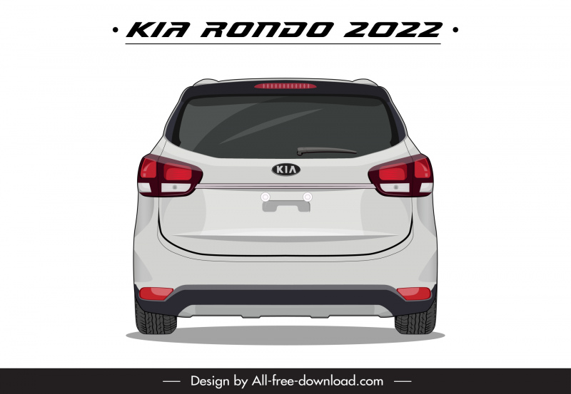 kia rondo 2022 car model icon modern symmetric back view sketch
