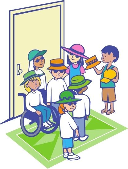 Kids With Hats clip art