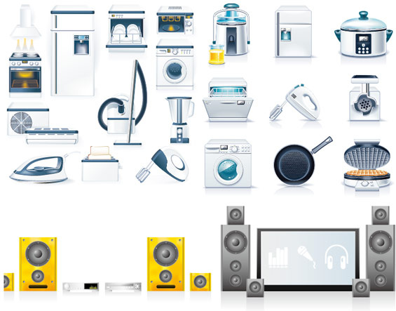 kitchen appliances icon vector