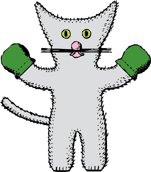Kitten With Mittens clip art